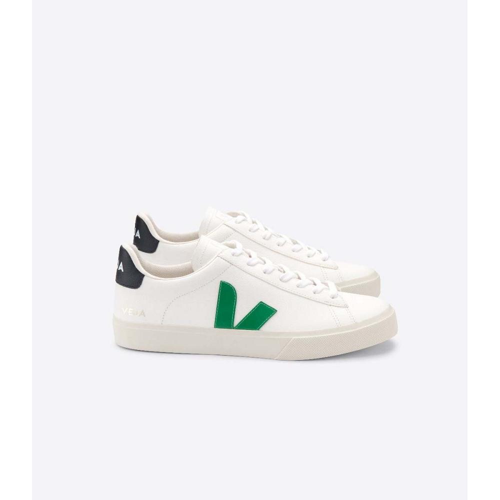 Men\'s Veja CAMPO CHROMEFREE Low Tops Sneakers White/Black | SG 204JPQ